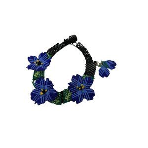 Flower Chaquira Necklace with earrings set Mexico todo Corazon